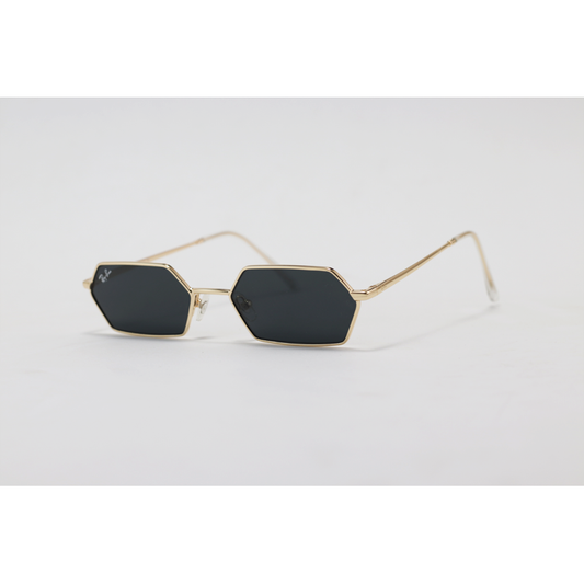 Ray Ban - 3728 - Golden Black - Metal - Hexagonal - Sunglasses