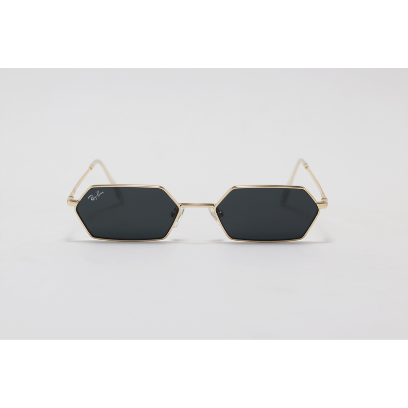Ray Ban - 3728 - Golden Black - Metal - Hexagonal - Sunglasses